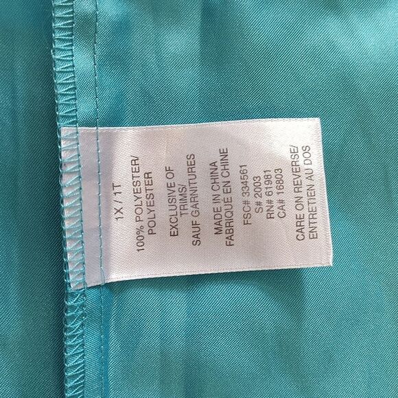 VTG 80s Turquoise Satin Sleeveless Top And Shorts Pajama Set Size 1X *Med/ Lrg - Picture 13 of 15